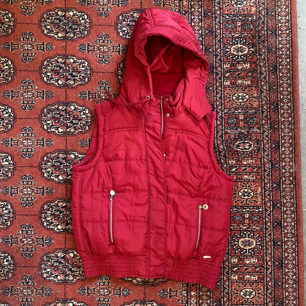 Calvin Klein Performance Women’s M Red Hooded Vest 100% Polyester